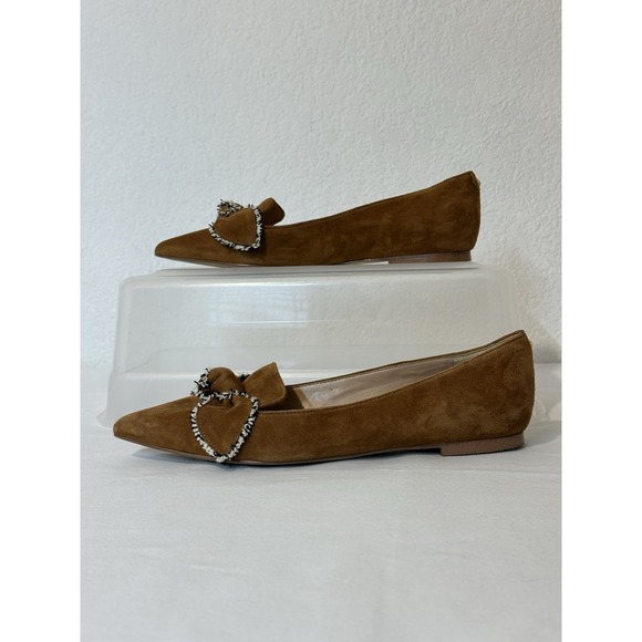 Sam Edelman Rochester Suede Leather Pointed Flats Golden Brown Size 6 Career - Picture 4 of 11